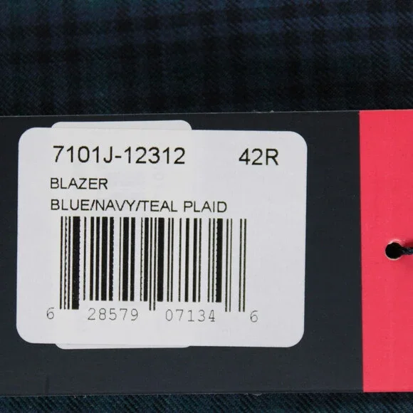 Cardinal of Canada NWT 100% Wool Sport Coat Size 42R US In Blues w/ Teal Plaid